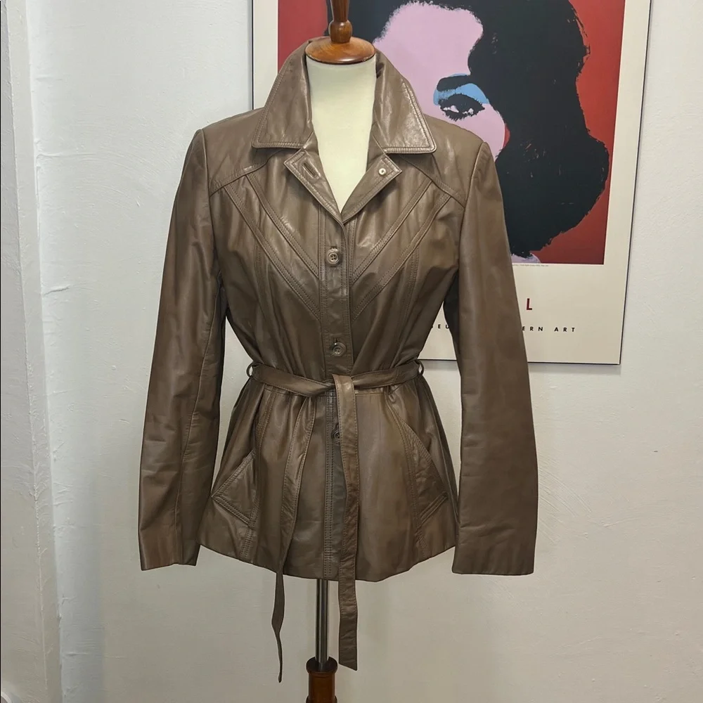 70’s Taupe Brown Genuine Wilson’s Leather Jacket - Picture 16 of 17